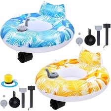 ShinyRelief 2 Sets Motorized Pool Float for Adults, Electric Inflatable Pool