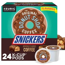 The Original Donut Shop, Snickers Flavored K-Cup Coffee Pods, 24 Count