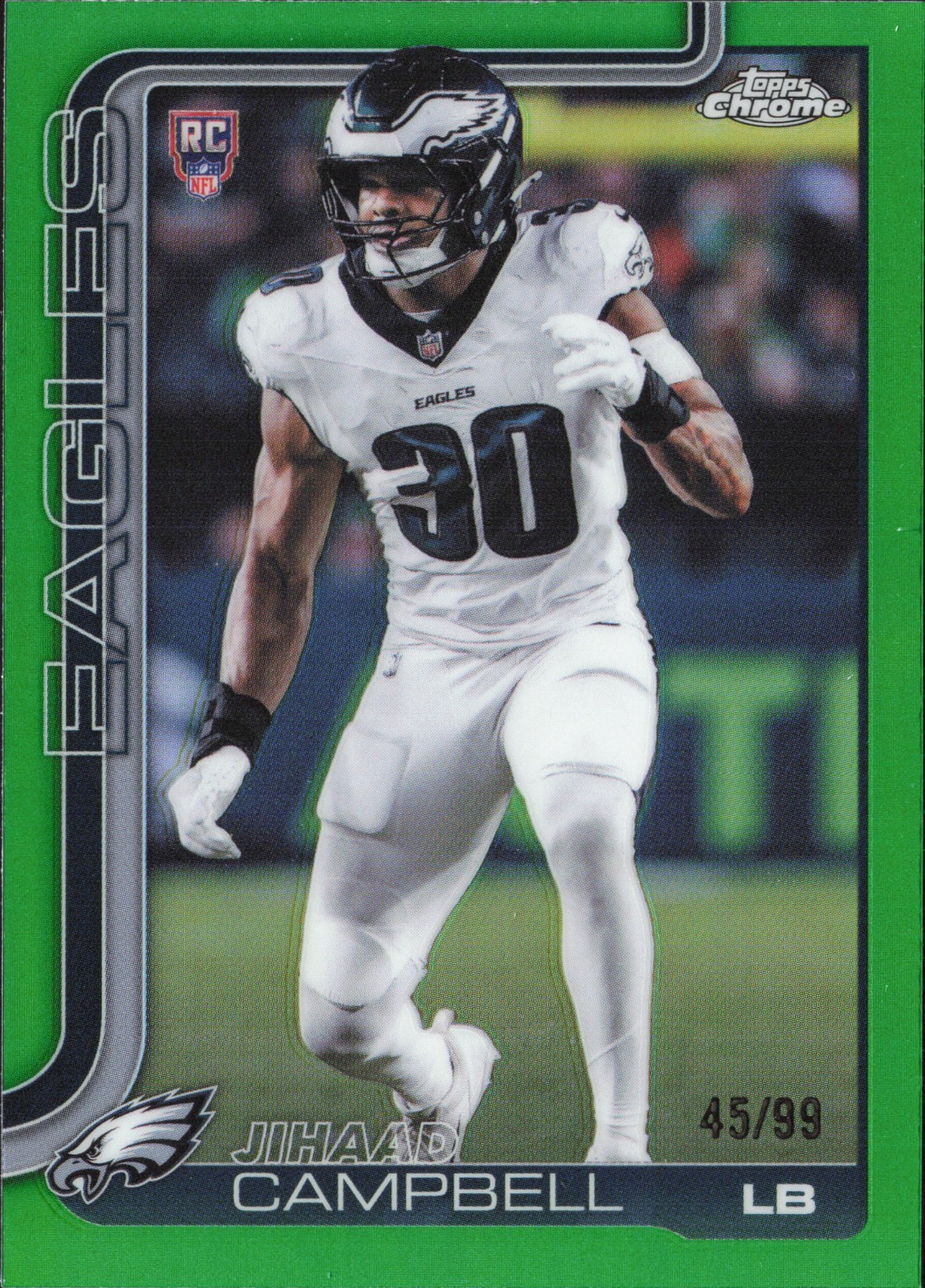 Jihaad Campbell Topps Chrome #366 Green Refractor