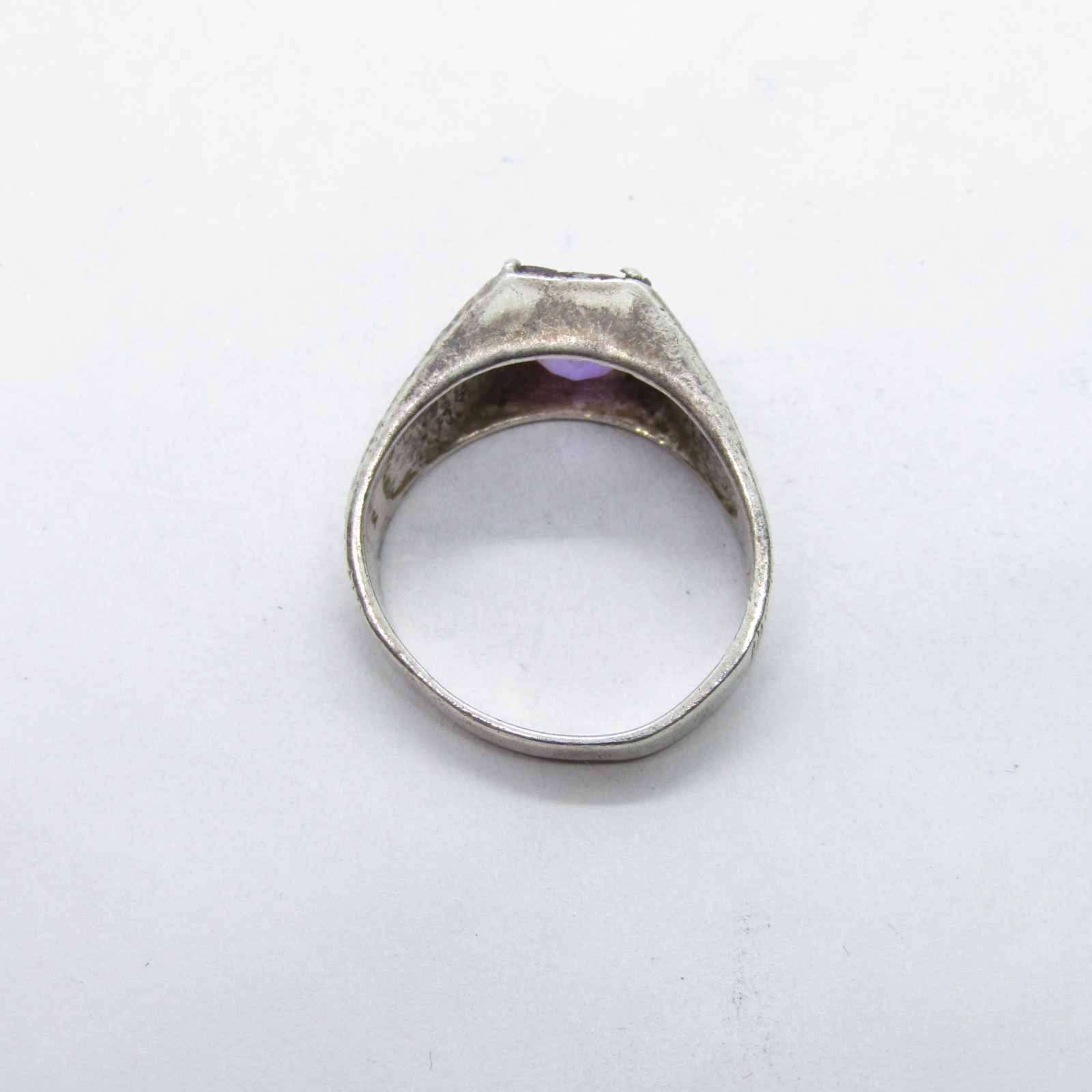 Sterling Silver 925 Rectangle Amethyst Ring Size … - image 5