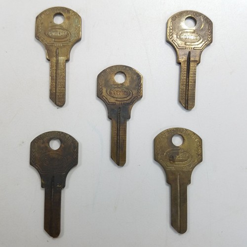 Lot of 5 Uncut Key Blanks R1000V 6 Pin Corbin Cabinet CCL Master Lock Brass Vtg