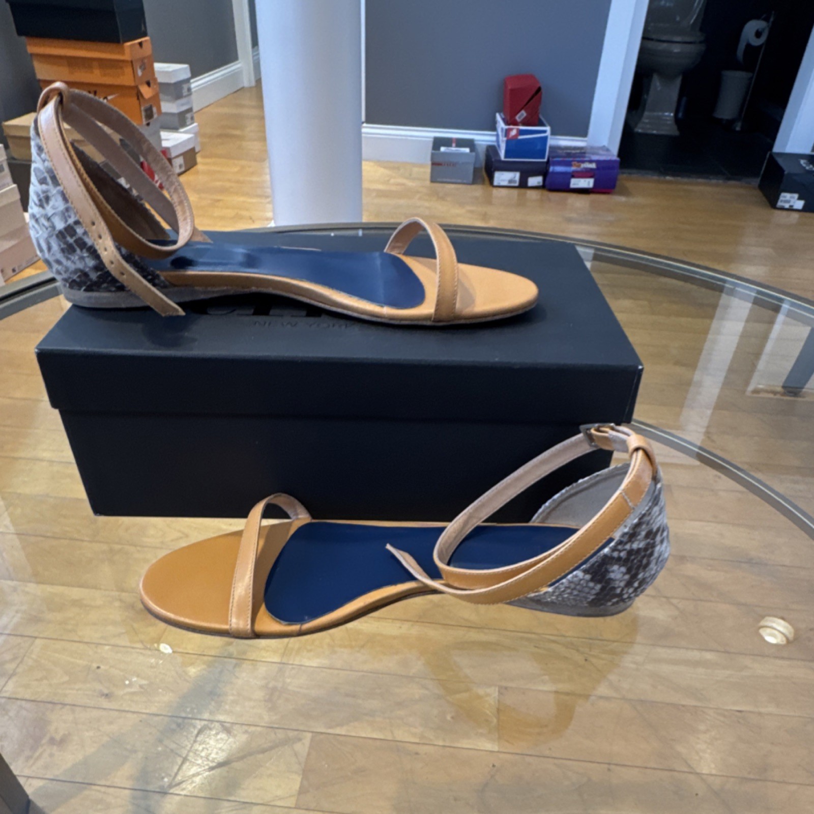 Tibi Python Accents Leather Buckle Closure Straps… - image 6