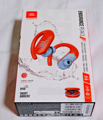 JBL Endurance Peak 3 Bluetooth Wireless Earbuds  Coral