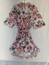 Show Me Your Mumu Wrap Robe Short Floral Lightweight Short Sleeves OSFM 