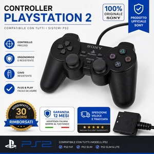 Contrôleur PlayStation 2 PS2 Originale Sony Nuovo DualShock 2 Nero