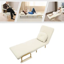 Convertible Sofa Bed Folding Sofa Bed with Pillow & 5-Gear Adjustable Backrest