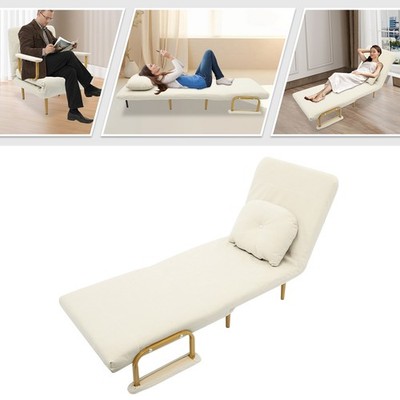 Convertible Sofa Bed Folding Sofa Bed with Pillow & 5-Gear Adjustable Backrest