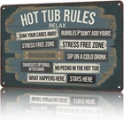 Funny Vintage Signs Posters Hot Tub Rules Relax Wall Art for Bedroom Man Cave Ga