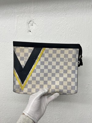 LOUIS VUITTON Voyage MM America's Cup Latitude Damier Azur Pouch White Y78