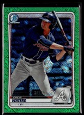 2020 Bowman Chrome Prospects Green Shimmer Refractor Drew Waters /99 Atlanta