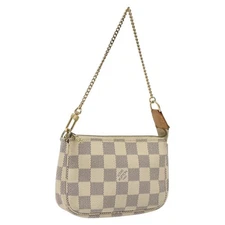 LOUIS VUITTON Damier Azur Mini Pochette Accessoires Pouch N63005 Auth yk17914