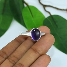 Dainty Amethyst Ring: Handmade 925 Sterling Silver Boho Jewelry All Size