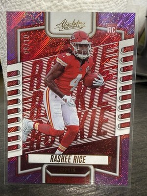 2023 Panini Absolute Rookie Rashee Rice #120 Purple Rain /10 Chiefs Football