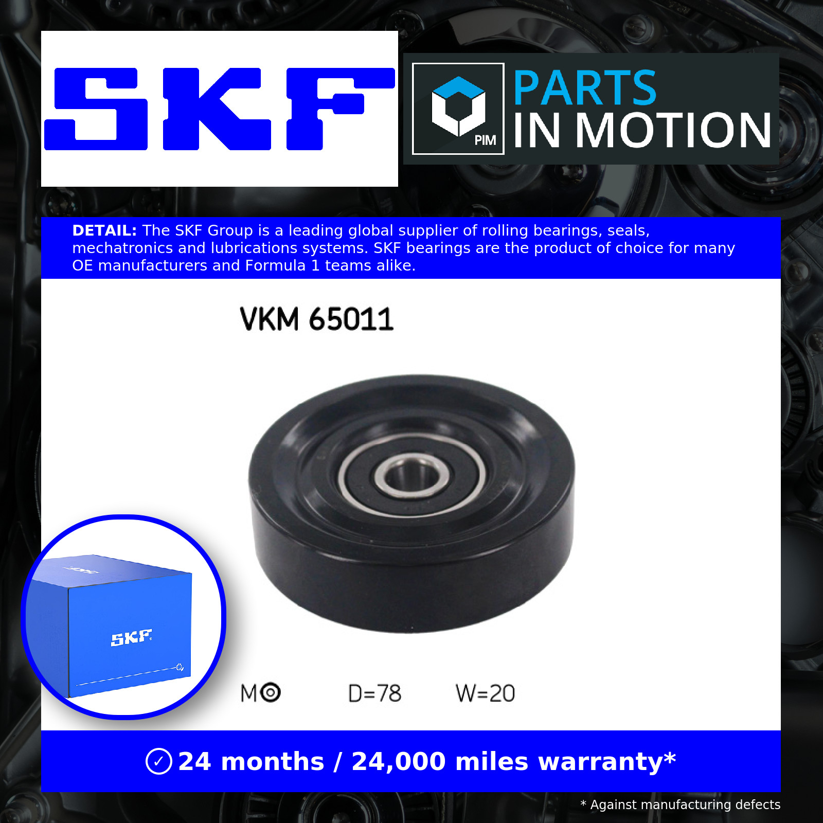 Fits SKF VKM 65011 Tensioner Pulley, V-ribbed belt VKM 65011 Multiple V-belt te - Image 6