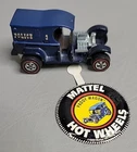 Hot Wheels Redline 1969 Paddy Wagon USA Blue Police Button