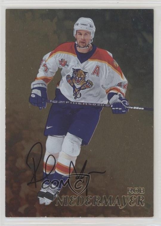 1998-99 ITG Be A Player Gold Auto Rob Niedermayer #208 Auto av1