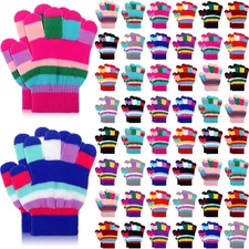 150 Pairs Kids Gloves Bulk Winter Knitted Warm Gloves Full Finger Children Mi...
