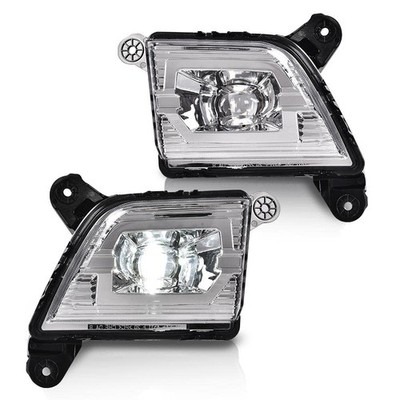 LED Fog Lights Clear Lens Chrome Housing Pair for Chevy Silverado 1500 2019-2021