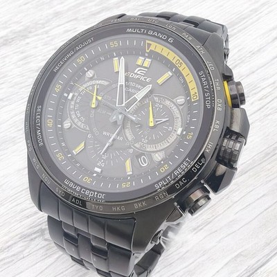 CASIO EDIFICE Casio Edifice Multi Band 6 Radio Solar World Time Black wristwatch