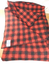 Vintage Kenwood Ramcrest Red Black Wool Blanket Tartan Plaid Buffalo Check 52x70