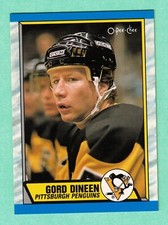 (1) GORD DINEEN 1989-90 O-PEE-CHEE # 256 PENGUINS ROOKIE NM-MT CARD (I2437)