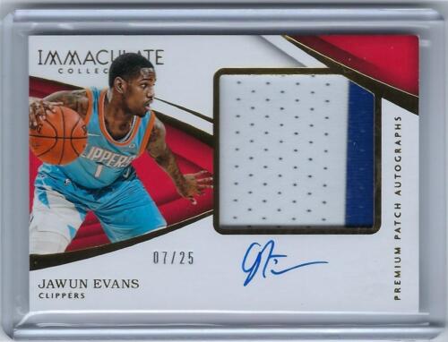 * JAWUN EVANS * 2017-18 IMMACULATE COLLECTION AUTO JERSEY PATCH # 7/25 - Picture 1 of 1