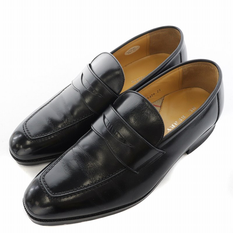Men 7.0Us Burberry Coin Loafers Half Saddle Business Shoes Leather Black G FUW35