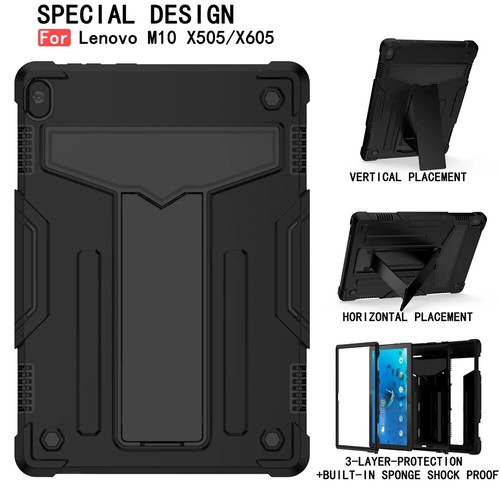 Armor Case For Lenovo Tab M10 TB-X505 TB-X605F Tablet 10.1'' Rugged Stand Cover - Picture 15 of 22