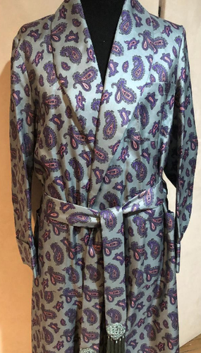 SILK ROBE MENS / MEDIUM - LARGE / DESIGNER RICK PALLACK / FINE RARE COLLECTIBLE - Picture 3 of 5