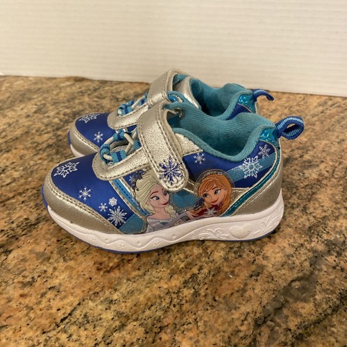 Disney Frozen II Kids Girl's Sneakers Children's Shoes Blue Silver Size 6 - Picture 2 of 7
