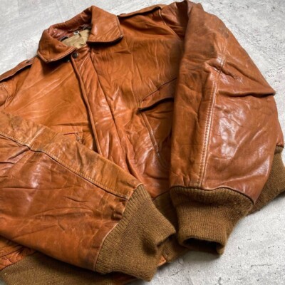 Schott 184SM Leather Flight Jacket Men Size 44 Brown Used | eBay
