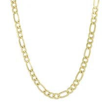 Hollow Figaro Chain Necklace Real 1/10th 10K Gold Bonded 925