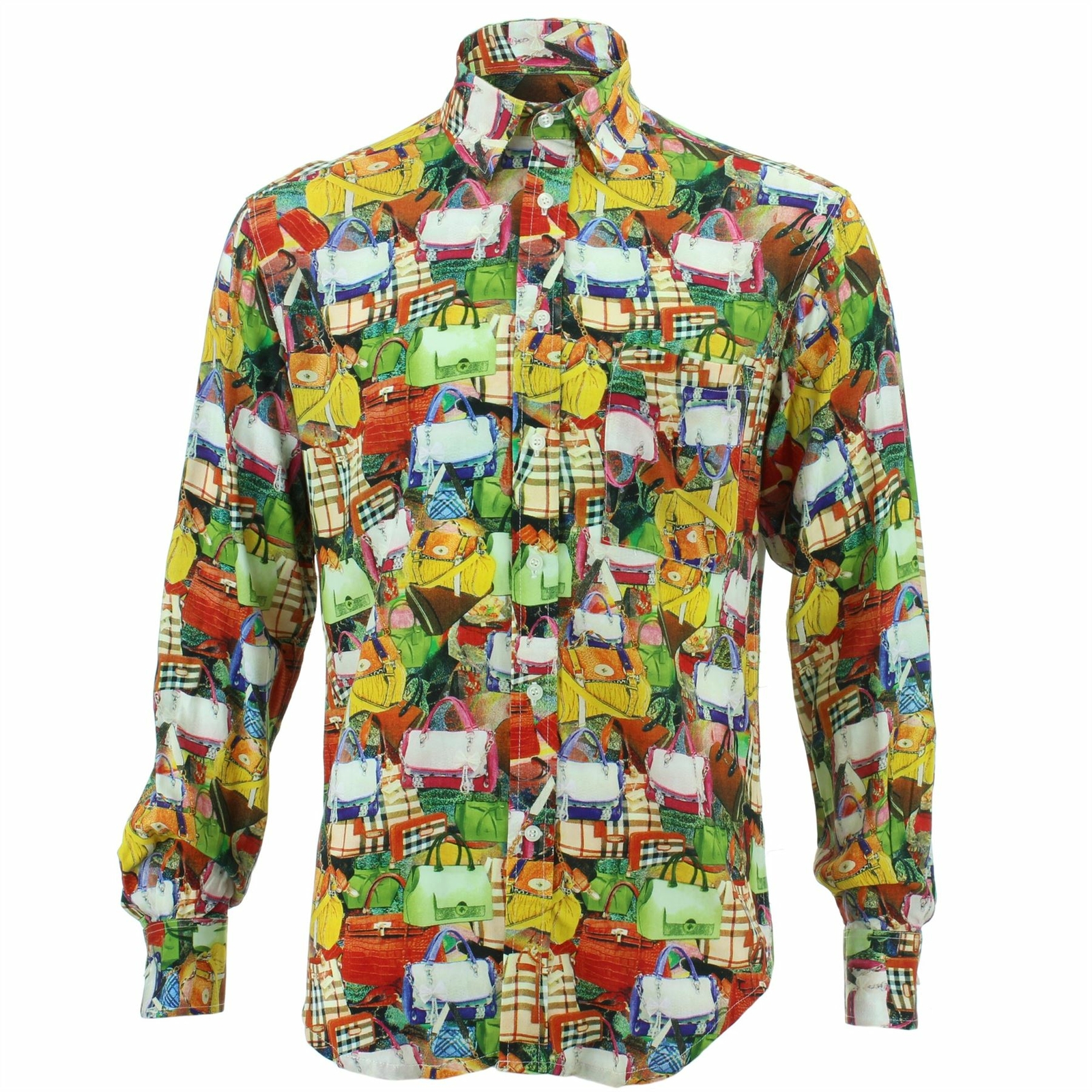 Camisa Hombre Loud Originals Corte Normal Bolsas Retro Rojo Psicodélico Disfraz