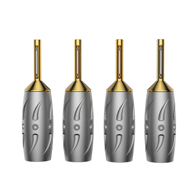 4pc Viborg 7N Pure Copper Gold Plated Banana Connector Speaker Cable Pin Plug