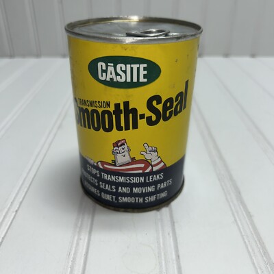 New & Sealed - Vintage CASITE Smooth Seal Transmission Fluid Can Full 15oz USA*