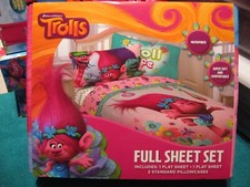 The Original Trolls Life Full Bed Sheets  Pillowcase Set Super Soft Micro Fiber