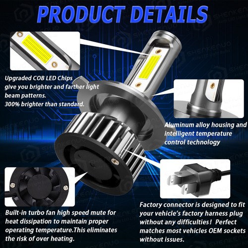 H4+H11 LED Headlight Bulb for Holden Cruze Sedan 2014 2015 2016 2017 2018 - Picture 3 of 13
