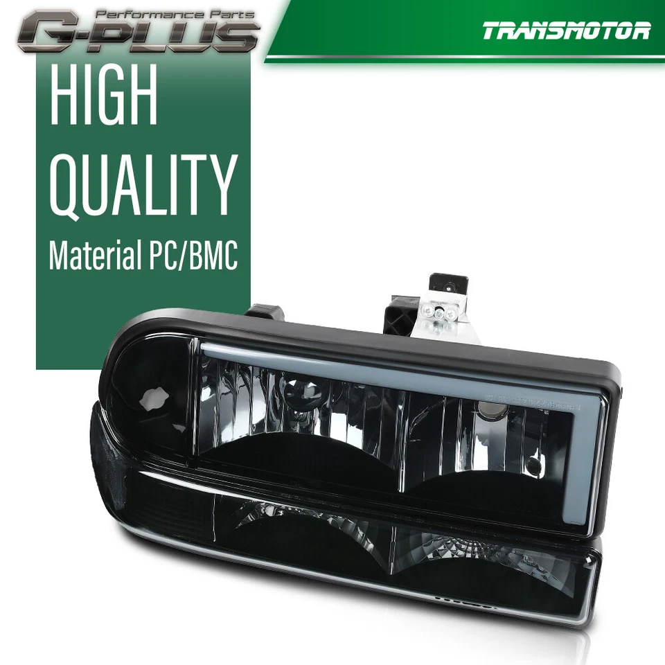 Fit For 98-05 Chevy Blazer S10 Black Smoke LED DRL Headlights Bumper Lamps - Image 4 of 4