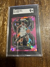 Cameron Thomas Cracked SGC 9 Pink Prizm Rookie Card. rookie card picture