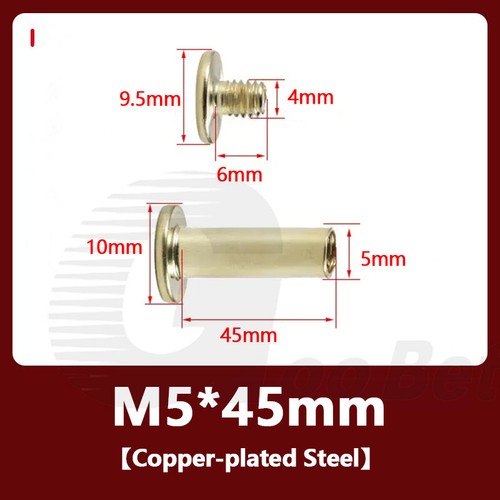 Flat Leather Belt Rivets Chicago Screws Studs Nail Head Binding Book 4mm - 160mm - Picture 118 of 153