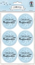 BASTELMATERIAL DEKO-STICKER EINLADUNG KONFIRMATION HELLBLAU BASTELN