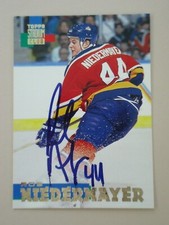 Rob Niedermayer - 1994 Topps Stadium RC Autographed Hockey card #22 - Panthers 