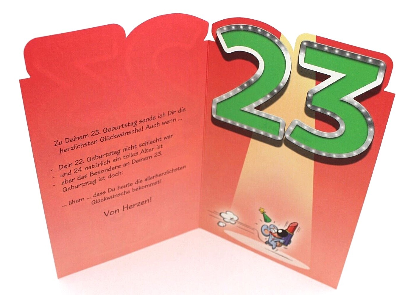 23. Geburtstagskarte Schwarz Gold - Glitzerballons Für Männer