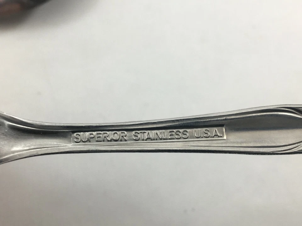 Superior Chapel Hill flor de aço inoxidável 3 colheres de chá ovais e 4 colheres de sopa ovais EUA - Imagem 4 de 4