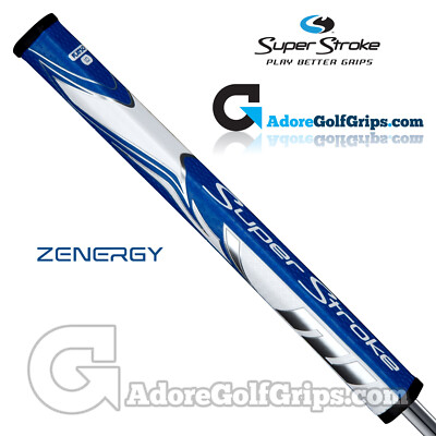 NEU 2023 - SuperStroke ZENERGY Flatso 1.0 Puttergriff - Blau / Weiß + Tape