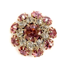 10 pcs Fancy Pink Mix Color Rhinestones Sewing Metal Shank Buttons for Coats ...