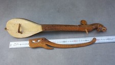 Ancien petit GUSLE GUZLA des Balkans avec tête et archet sculptés