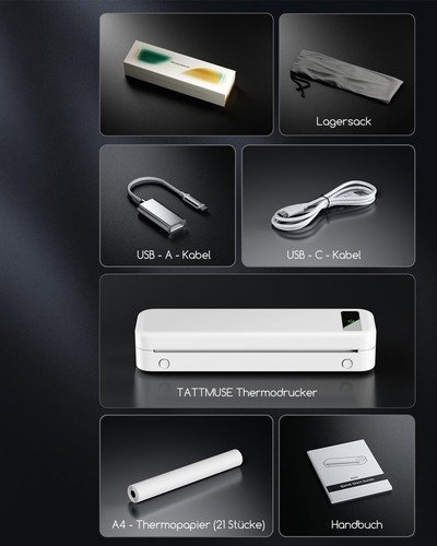 Mobiler Thermodrucker A4 Bluetooth WLAN tragbar kompakt für Unterwegs - Bild 12 von 13