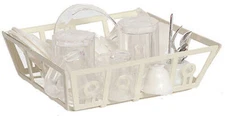 Dollhouse Miniature White Filled Dish Drainer