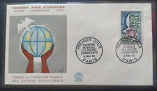 Enveloppe Premier Jour Timbre N° 1292 Anciens Combattants Oblitéré Paris 1961